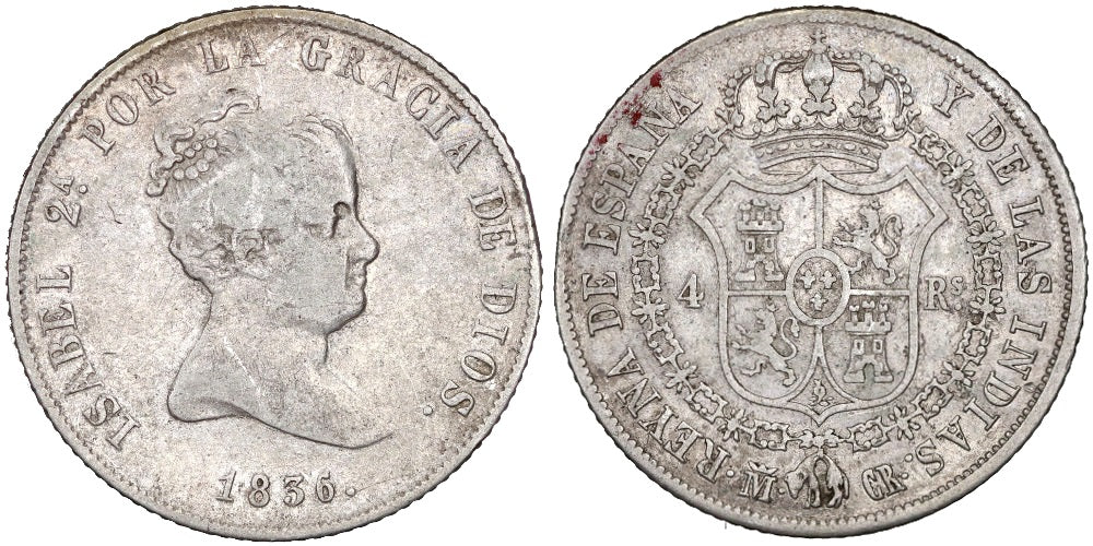 ISABEL II 4 REALES 1836 MADRID CR