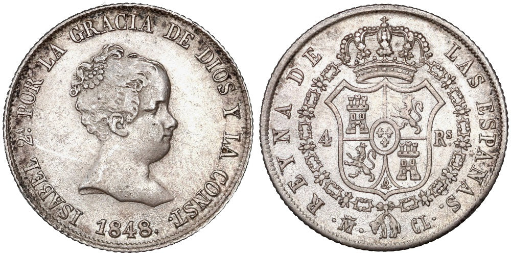 ISABEL II 4 REALES 1848 MADRID CL