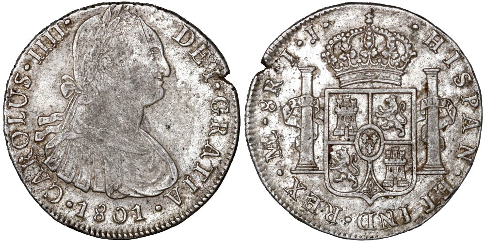 CARLOS IV 8 REALES 1801 LIMA IJ