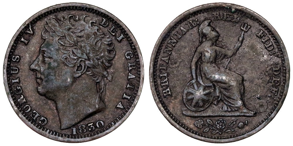 INGLATERRA 1/2 FARTHING 1830