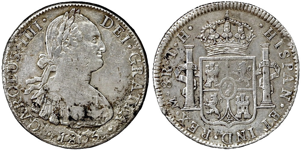 CARLOS IV 8 REALES 1805 MEXICO TH
