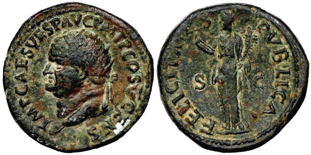 VESPASIANO (DUPONDIO) 74 d.C.