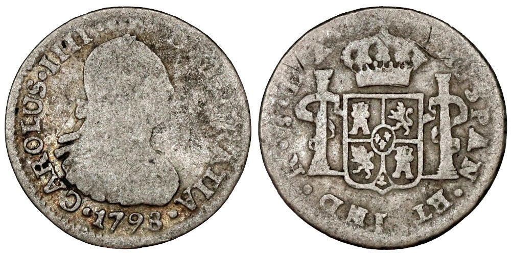 CARLOS IV 1/2 REAL 1798 SANTIAGO DA