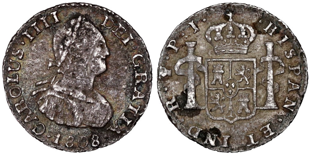 CARLOS IV 1/2 REAL 1808 POTOSI PJ