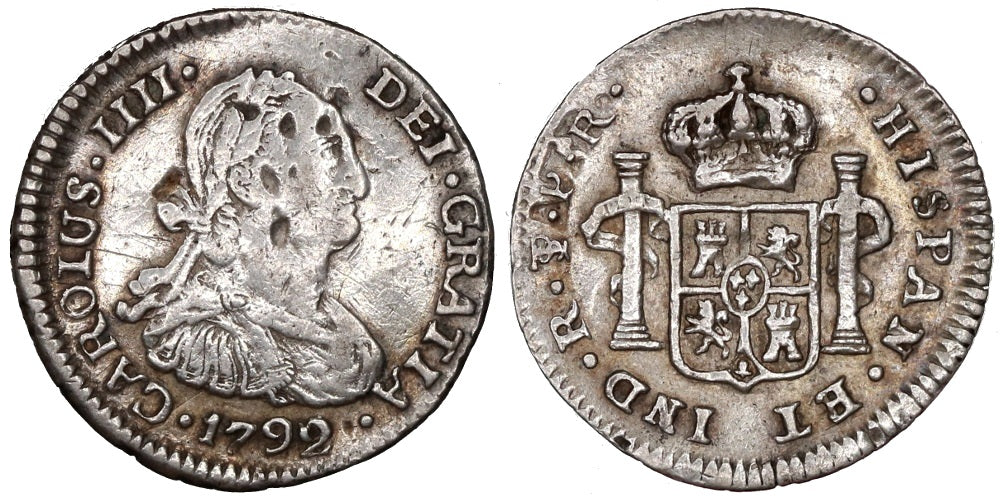 CARLOS IV 1/2 REAL 1792 POTOSI PR