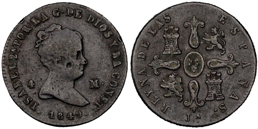 ISABEL II 4 MARAVEDIS 1849 JUBIA