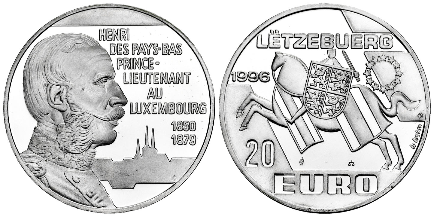 LUXEMBURGO 20 EUROS 1996 HENRI VII