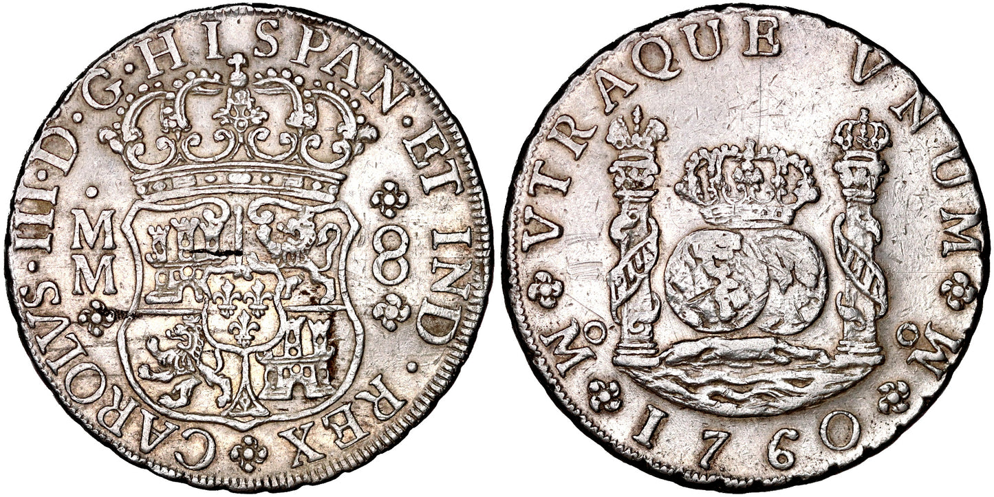 CARLOS III 8 REALES 1760 MEXICO MM