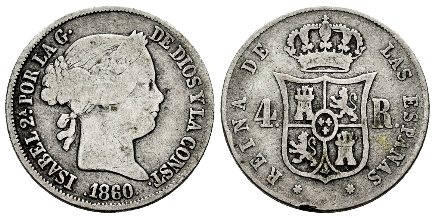 ISABEL II 4 REALES 1860 SEVILLA