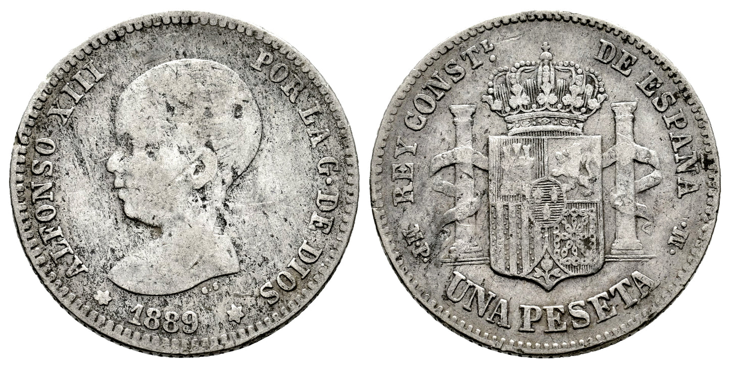 ALFONSO XIII 1 PESETA 1889