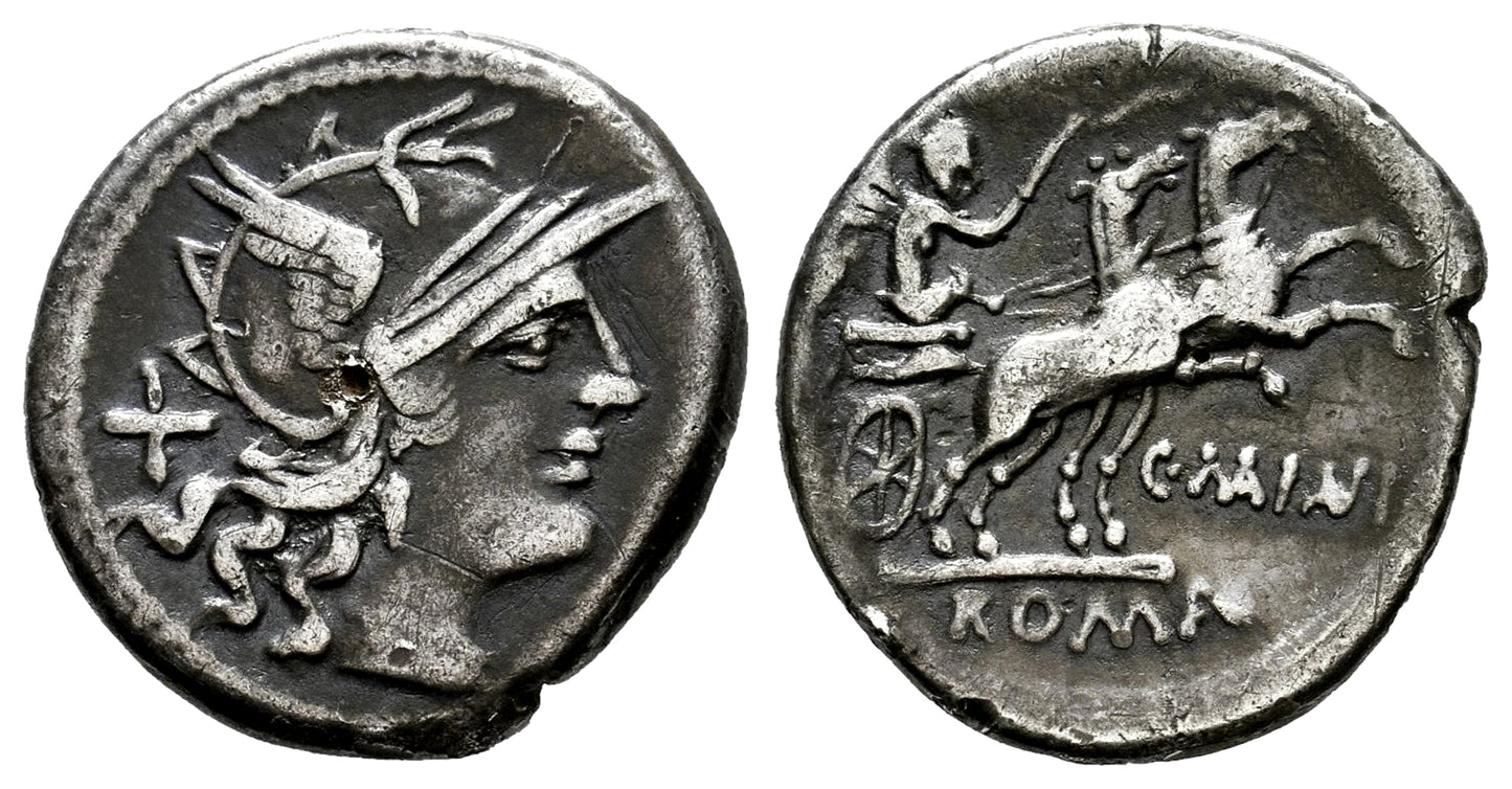 FAMILIA MANIA (DENARIO) 153 a.C.