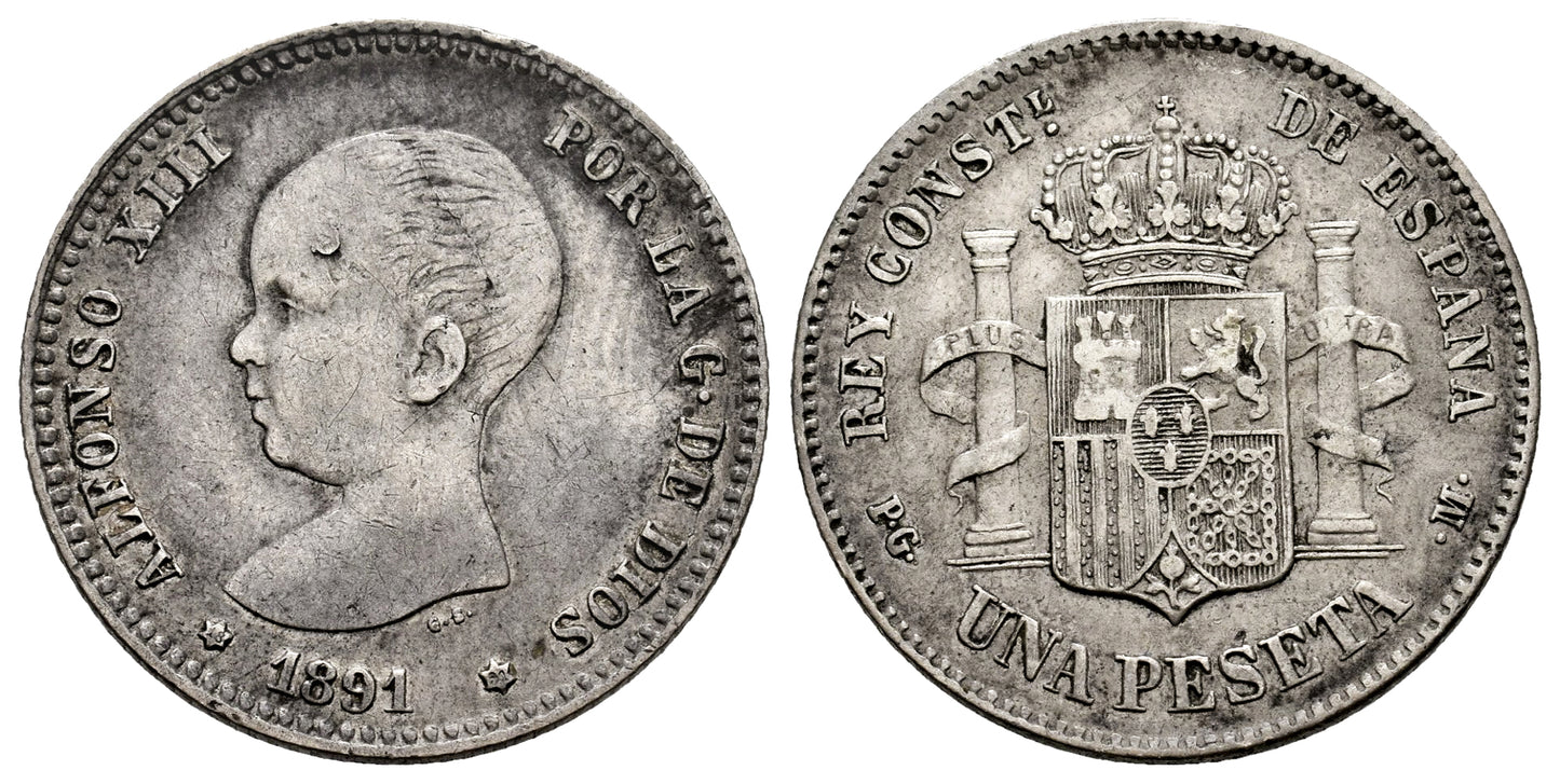 ALFONSO XIII 1 PESETA 1891
