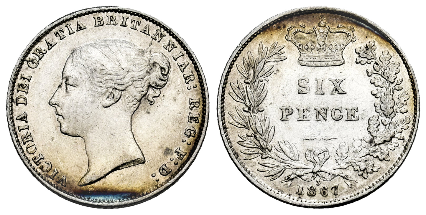 INGLATERRA 6 PENIQUES 1867