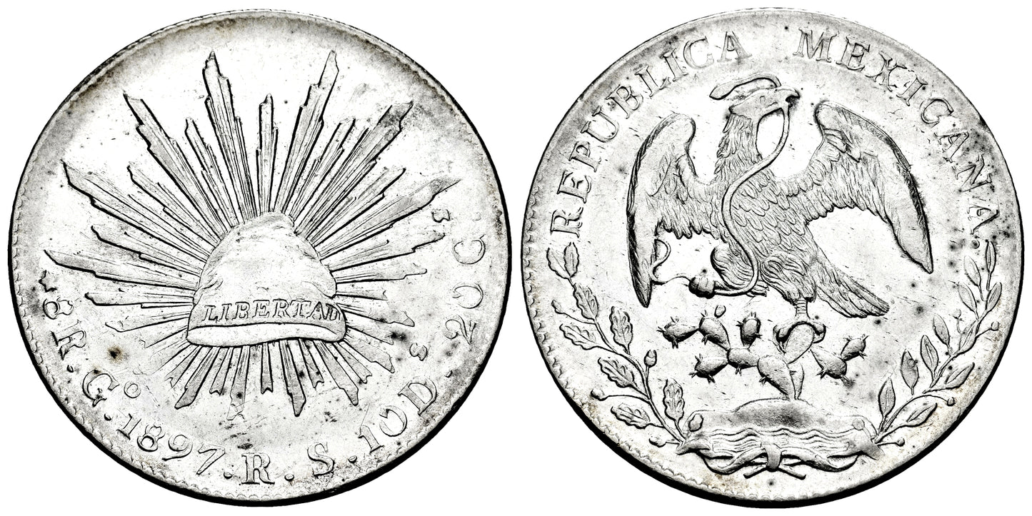 MEXICO 8 REALES 1897 GUANAJUATO RS