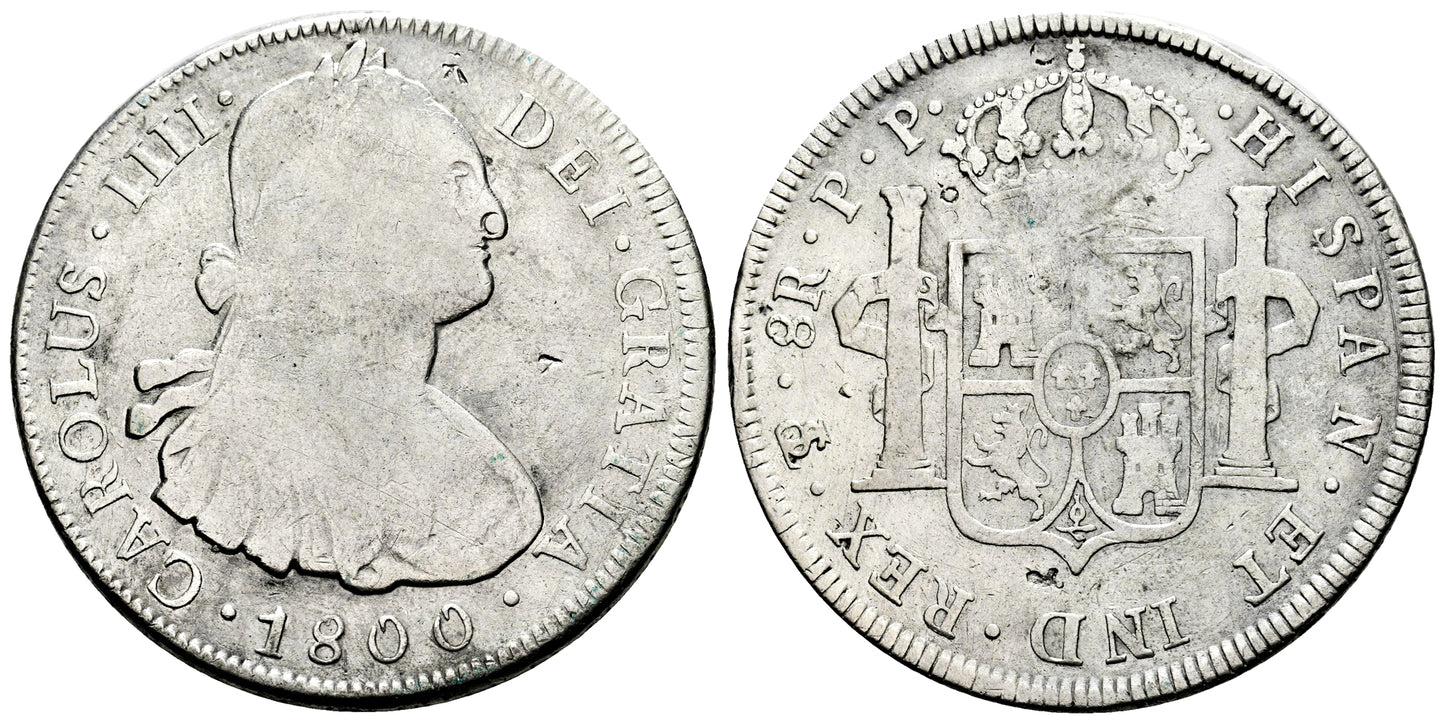 CARLOS IV 8 REALES 1800 POTOSI PP