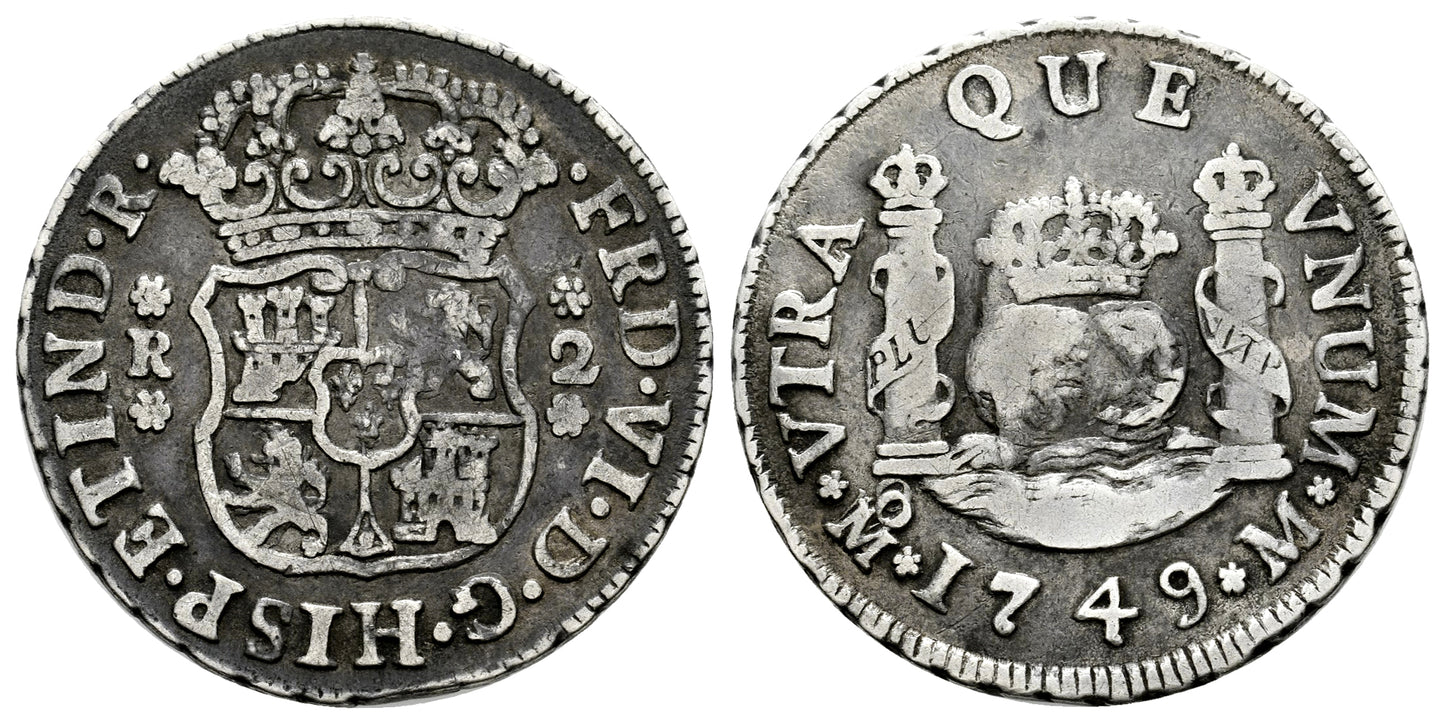 FERNANDO VI 2 REALES 1749 MEXICO M