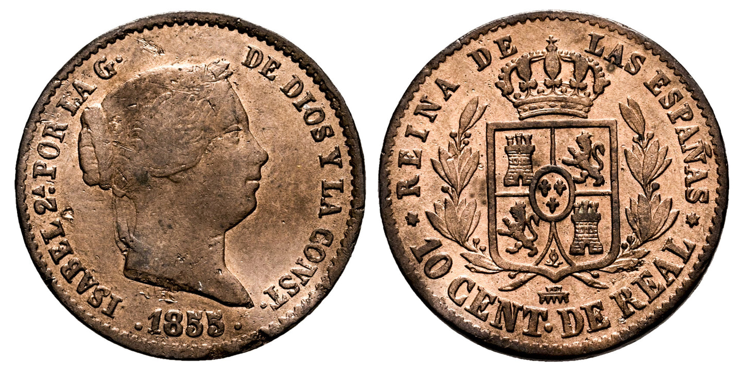 ISABEL II 10 CENTIMOS DE REAL 1855 SEGOVIA