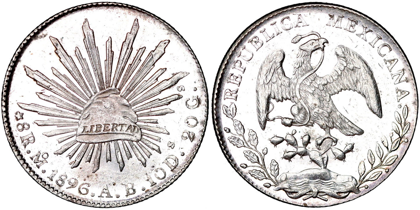 MEXICO 8 REALES 1896 AB MEXICO