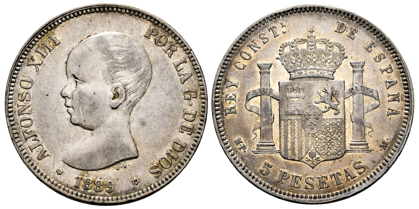 ALFONSO XIII 5 PESETAS 1889