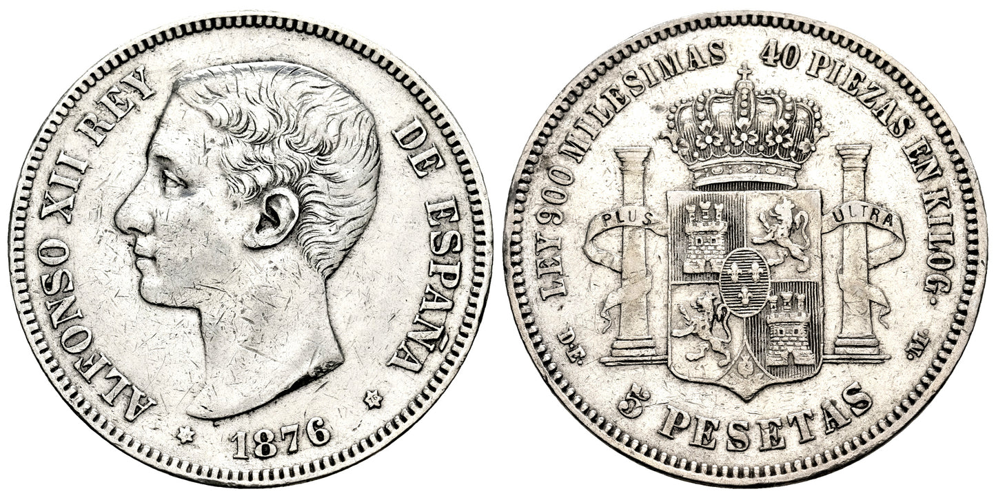 ALFONSO XII 5 PESETAS 1876