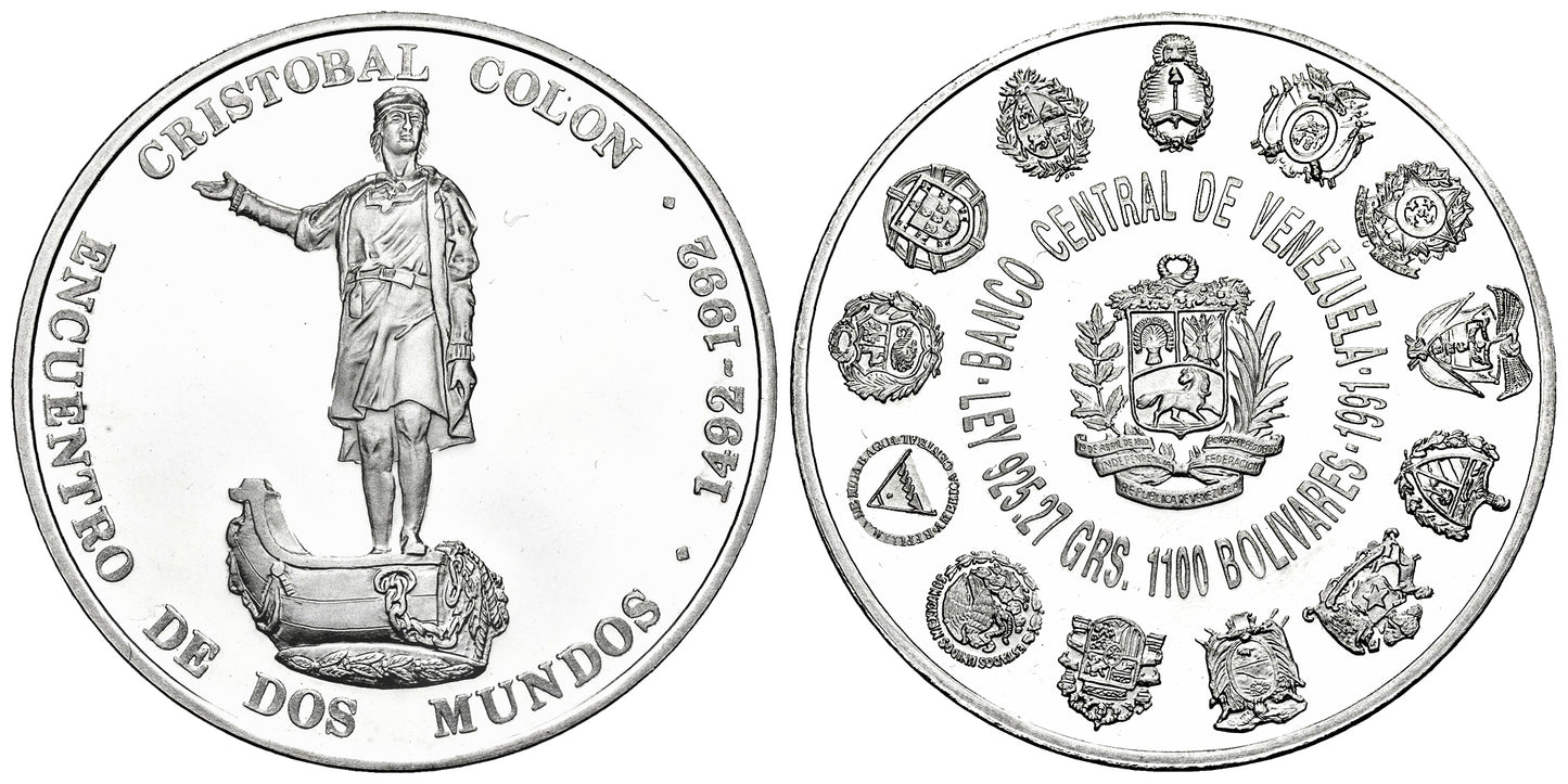 VENEZUELA 1100 BOLIVARES 1991 SERIE IBEROAMERICANA