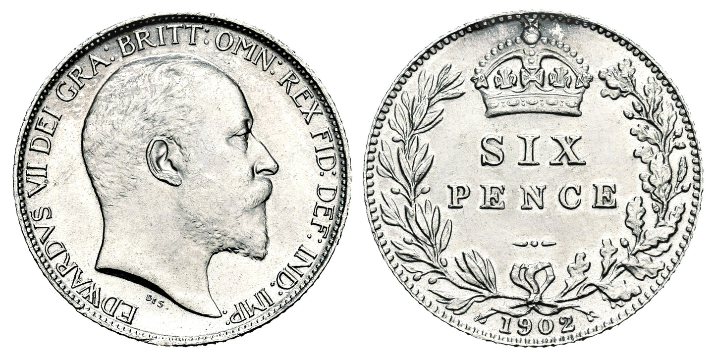 INGLATERRA 6 PENIQUES 1902 EDUARDO VII