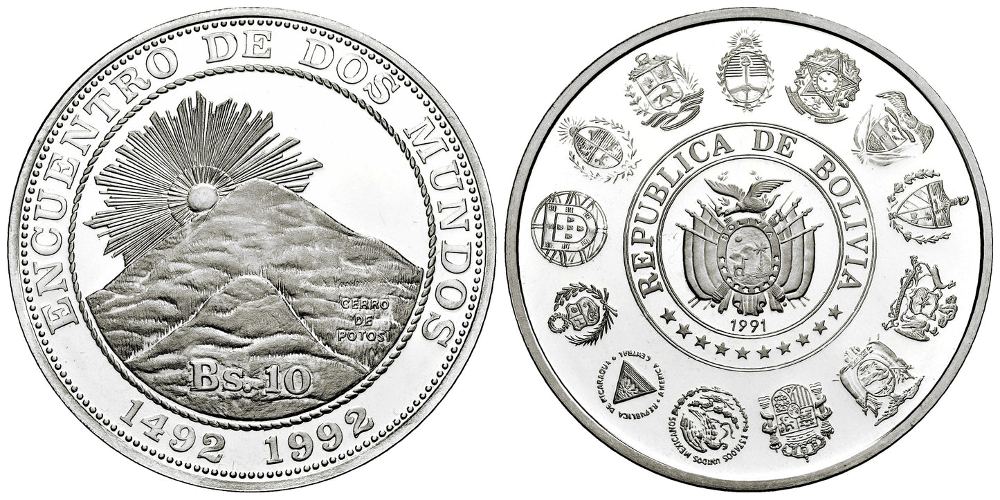 BOLIVIA 10 BOLIVIANOS 1991 SERIE IBEROAMERICANA