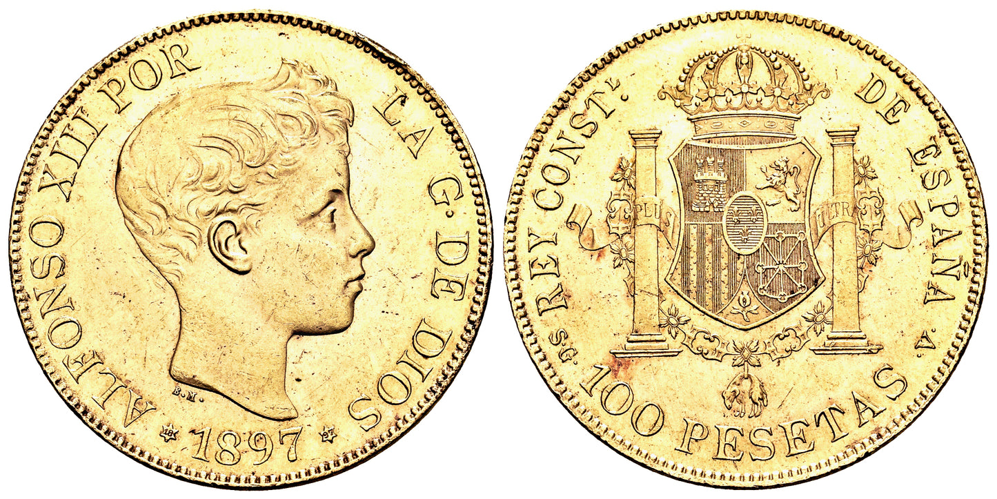 ALFONSO XIII 100 PESETAS 1897 MADRID