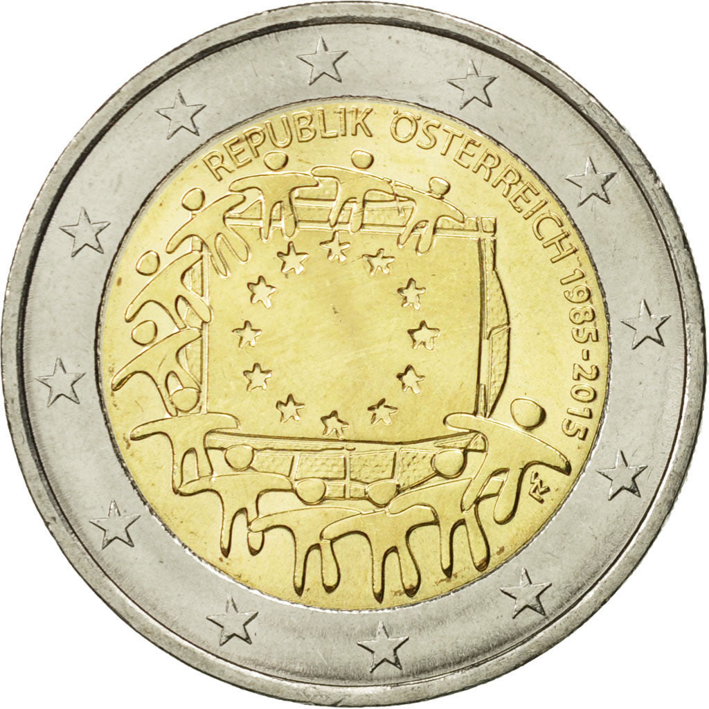 Austria,
2 euros,
Europäischer Vorhang