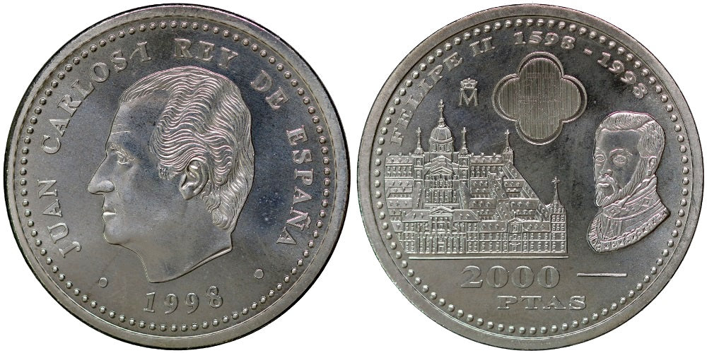 ESPAÑA 2000 PESETAS 1998 FELIPE II