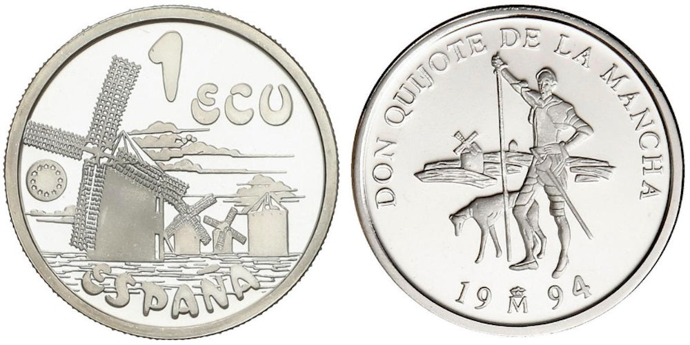 ESPAÑA 1 ECU 1994 DON QUIJOTE Y SANCHO PANZA