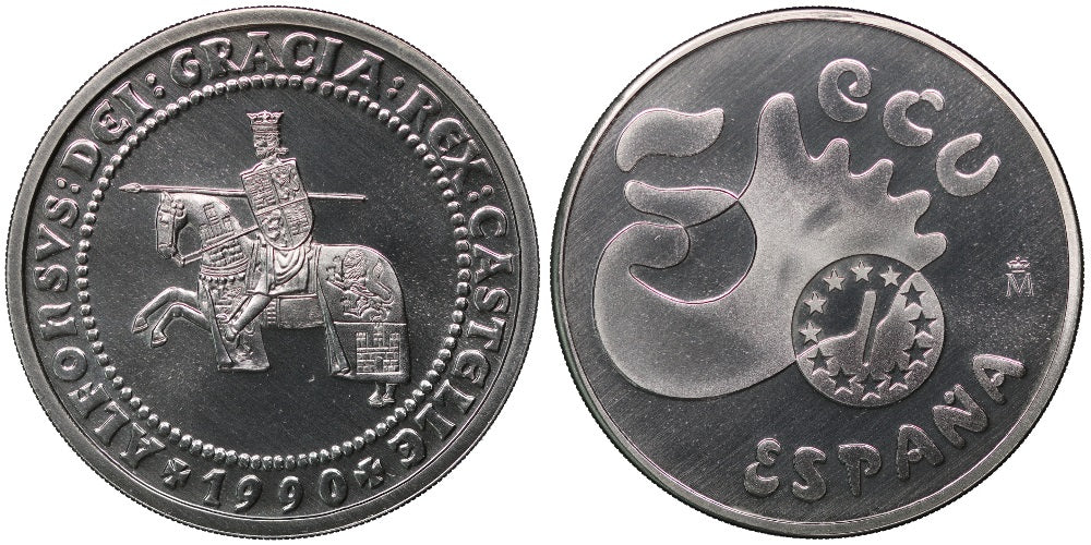 ESPAÑA 5 ECUS 1990 ALFONSO X EL SABIO