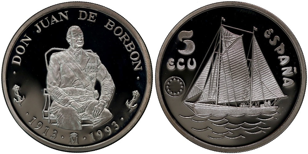 ESPAÑA 5 ECUS 1993 D. JUAN DE BORBON