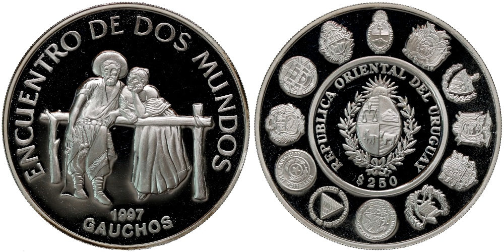 URUGUAY 250 PESOS 1997 III SERIE IBEROAMERICANA