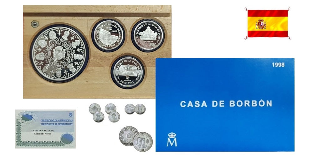 ESPAÑA ESTUCHE COMPLETO II SERIE CASA DE BORBON 1998