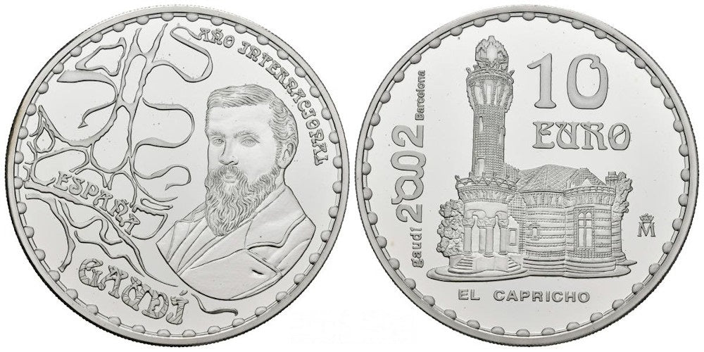 ESPAÑA 10 EUROS 2002 GAUDI – EL CAPRICHO