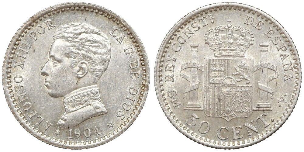 ALFONSO XIII 50 CENTIMOS 1904*04
