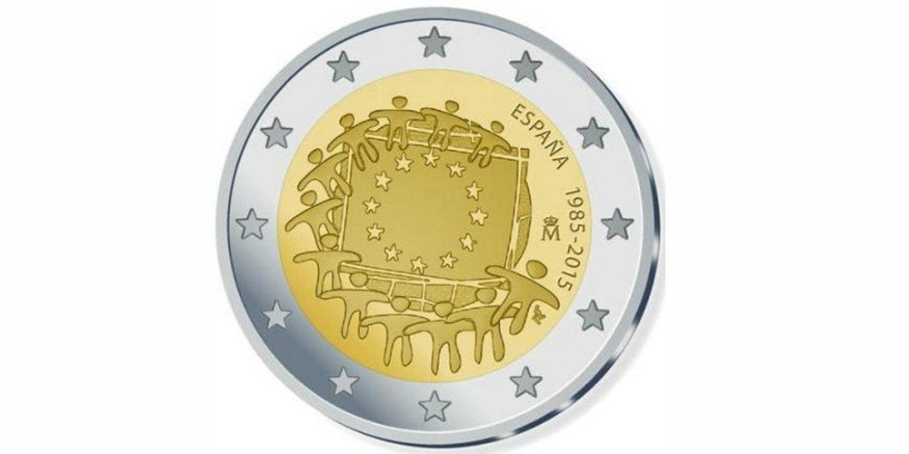 2 EUROS ESPAÑA 2015 XXX ANIVERSARIO DE LA BANDERA