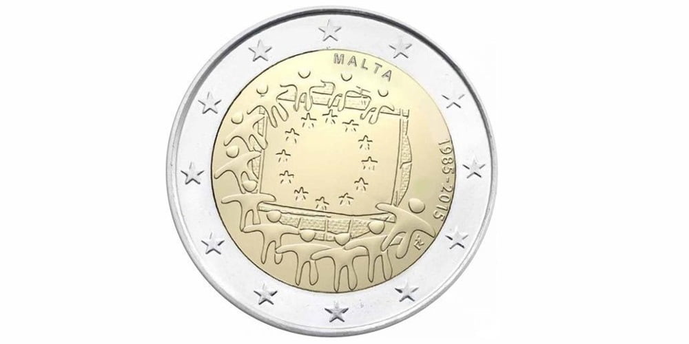 2 EUROS MALTA 2015 XXX ANIVERSARIO DE LA BANDERA