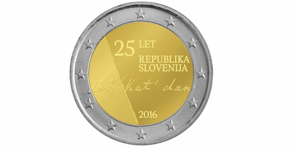 2 EUROS ESLOVENIA 2016 25 ANIVERSARIO DE LA INDEPENDENCIA