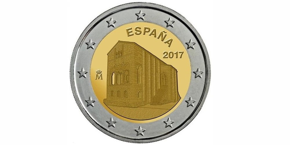 2 EUROS ESPAÑA 2017 IGLESIA DE SANTA MARIA DEL NARANCO