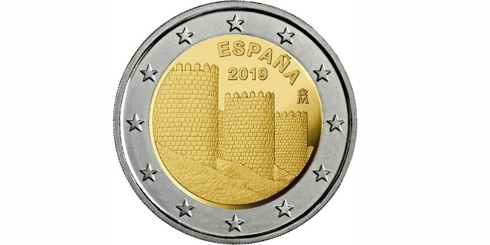 2 EUROS ESPAÑA 2019 MURALLAS DE AVILA
