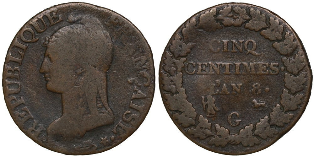 FRANCIA 5 CENTS 1799 G (L,AN 8)