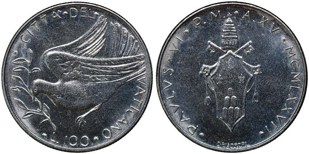 VATICANO 100 LIRAS 1977