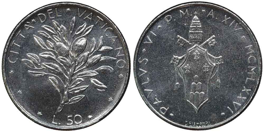 VATICANO 50 LIRAS 1976