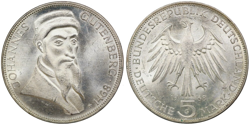 ALEMANIA 5 MARCOS 1968 G