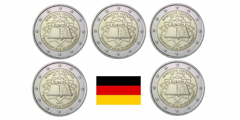 2 EUROS ALEMANIA 2007 TRATADO DE ROMA (5 LETRAS)