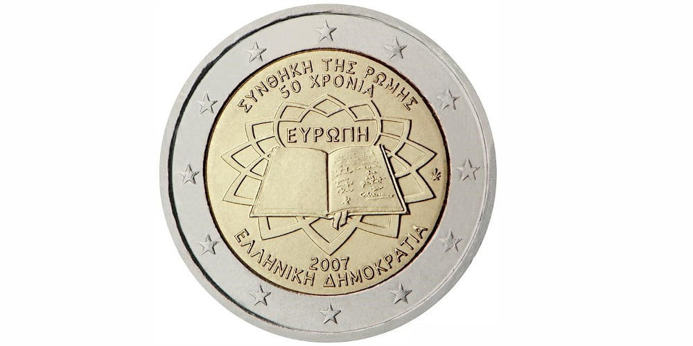 2 EUROS GRECIA 2007 TRATADO DE ROMA