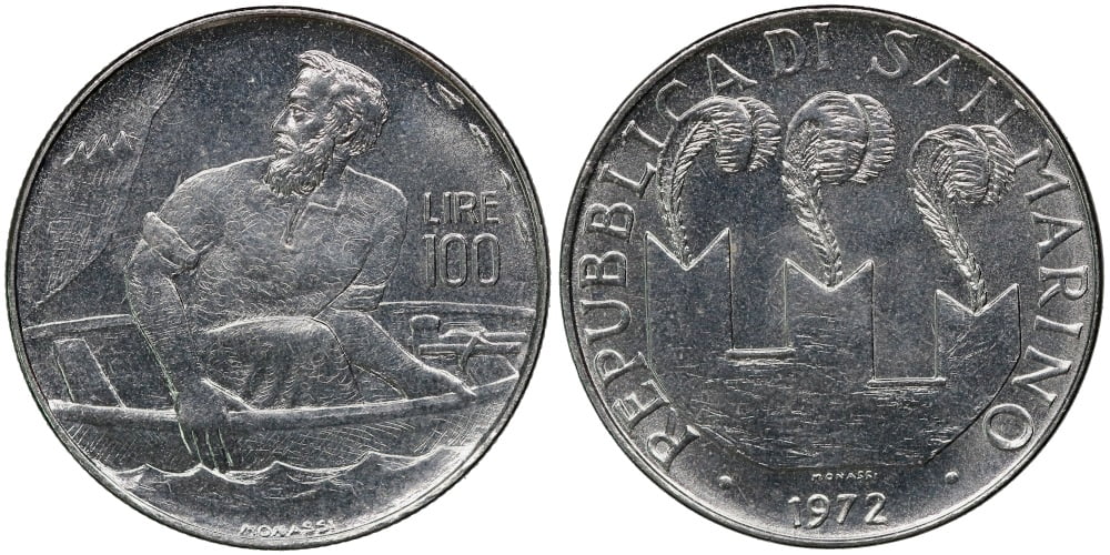 SAN MARINO 100 LIRAS 1972