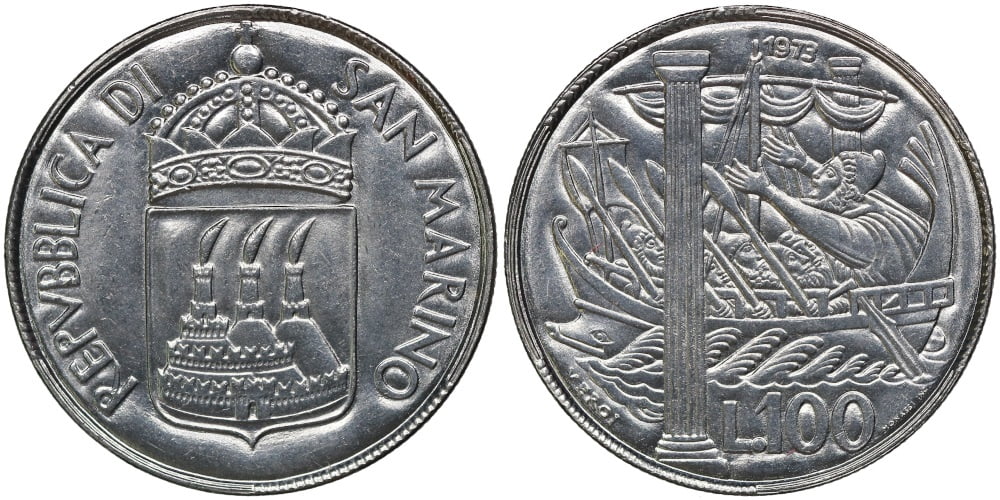 SAN MARINO 100 LIRAS 1973